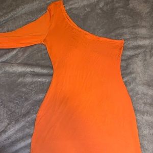 Orange Mini One Shoulder Bodycon